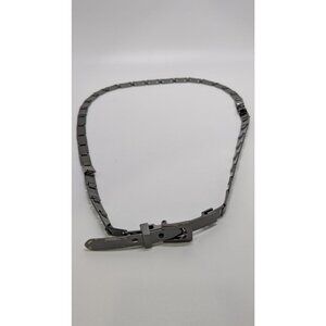 Blackened Metal Chain Belt with Front Clasp